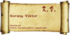 Koreny Viktor névjegykártya